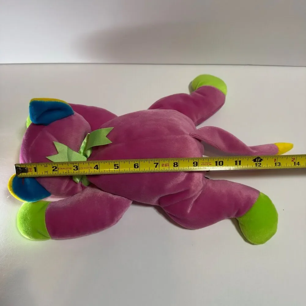 Vintage 1998 Ty Pillow Pals MEOW Pink Cat Plush 14